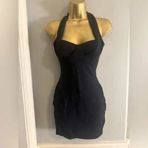 Lovers and Friends Black Halter Bodycon Mini Dress XXS - Picture 1 of 8