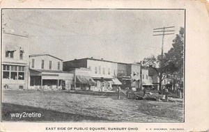 Postal OH Sunbury S Vernon Street East Side Of Public Square Ohio c1907 - Imagen 1 de 2
