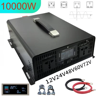 High Power 8000W 10000W 12000W Pure Sine Wave Inverter 12V-72V DC - 110V/220V AC - Image 1 of 4