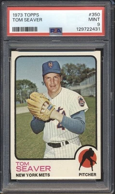 1973 年 Topps 棒球 Tom Seaver #350 PSA 9 纽约 METS 完好名人堂 — 第 1/2 张图片