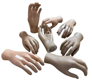 Lot of 8 Vtg Mannequin Hands Display Props Art Decor Creepy Oddities Life Size - Picture 1 of 11