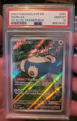 Pokemon Snorlax 151 ETB Illustration Rare Promo SVP en 051 PSA 10 Gem Mint - Image 1 of 2