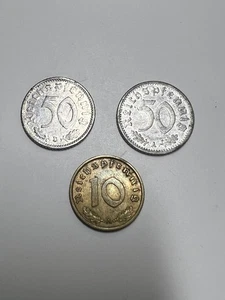Münzen Anfang 1900 Deutschland 2. Weltkrieg (3 Stück) - Bild 1 von 6