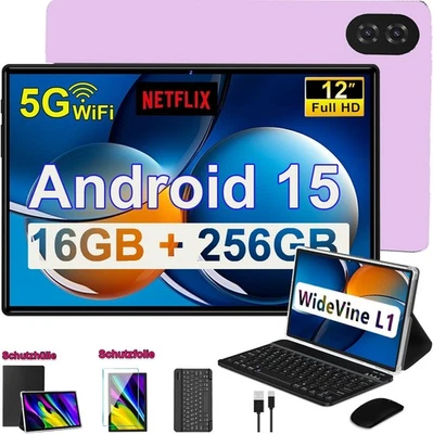 2025 Neueste Tablet 12 Zoll Android 15 Tablet 16GB+256GB Octa-Core 8000mAh 2 LTE - Bild 1 von 4
