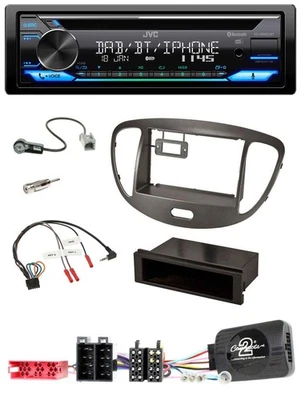 JVC Bluetooth Lenkrad USB DAB CD Autoradio für Hyundai i10 ISO 2009-13 dunkelsil - Bild 1 von 4