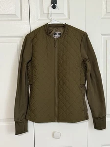 Women's Mondetta Outdoor Soft Shell Quilted Athletic Athletic Sz M Olive Green - Picture 1 of 10