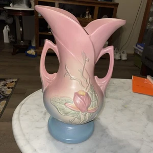 Hull Decorative Vase 12 “ Tall pink blue yellow floral - Picture 1 of 6