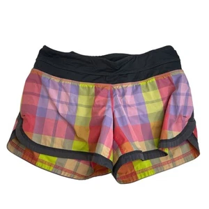 Lululemon Size 4 Groovy Run Short 4.5” Sea Check Multi Angel Wing Lined Vtg Y2K - Picture 1 of 16