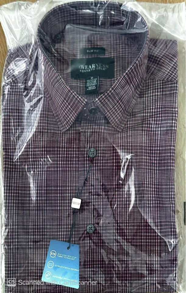 NEW Awearness Kenneth Cole CHILLFLEX Slim Fit 4-Way Stretch Button Up Shirt (S) - Image 1 of 3