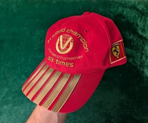 ● NWT RARE VINTAGE MICHAEL SCHUMACHER FERRARI FORMULA 1 RED CLASSIC CAP ● - Picture 1 of 14