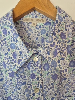 Рубашка льняная Lawn Liberty of London Tana Lawn D'Anjo 100% хлопок размер 14  - Изображение 1 из 4