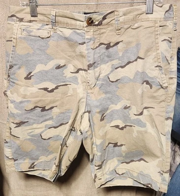 American Eagle denim Shorts 33 Next Level Flex Grey Blue Tan Camouflage - Image 1 of 4