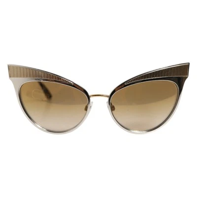 Óculos de sol Dolce & Gabbana DG2178 dourado metal olho de gato gradiente RRP 350usd - Imagem 1 de 4