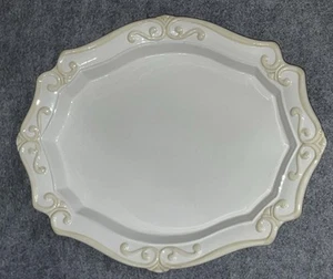 Princess House Pavillion 19" Serving Platter *Ivory/Off White" Excellent! - Picture 1 of 7