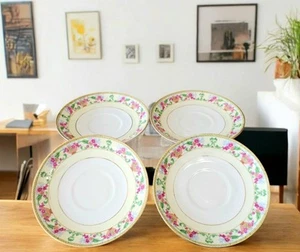 (SET OF 4) DISCONTINUED: Czechoslovakia 14567 Soup Saucers 6.5" Wide - Picture 1 of 3