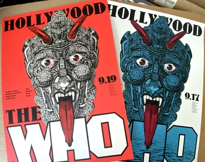 JUEGO DE 2 PÓSTERES THE WHO Hollywood Bowl Los Angeles 17/18 de septiembre AMBAS NOCHES 2025 #40 Foto 1 de 4
