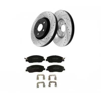 Front Drilled Brake Rotors Ceramic Pads for 2007 2008 2009 Hyundai Santa Fe Foto 1 de 4