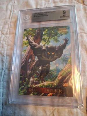 Fleer 1994 Marvel Masterpieces Gold Foil Signature Card #8 Black Panther - Image 1 of 2