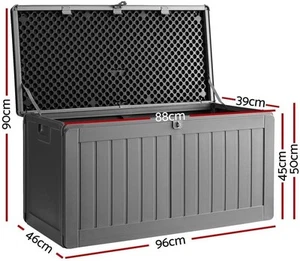 Gardeon Outdoor Storage Box Container Cabinet Bench, 190L Medium Lockable Tool T - Picture 1 of 6