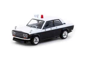 Tarmac T64R-052-PC Datsun 510 Police Car nero/bianco 1:64 - Foto 1 di 5