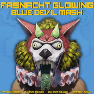 FALLOUT 76 TEILE FASNACHT 2024 LEUCHTEND BLAUE TEUFELSMASKE - Bild 1 von 1