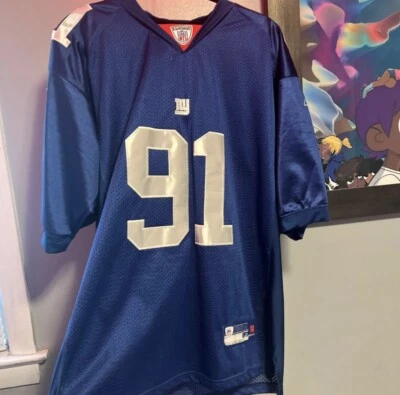 Футболка Джастина Така No91 NEW YORK GIANTS Reebok NFL размер 52 ПРОШИТАЯ ПОДЛИННАЯ - Изображение 1 из 4