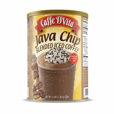 Café helado mezclado Caffe D’Vita Java Chip Latte 3 lb. (48 oz.) lata Foto 1 de 4
