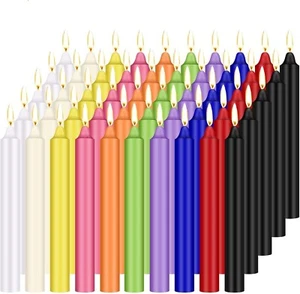 100 pcs Unscented Assorted Colors Mini Taper Candle | 4" Tall x 1/2" Diameter... - Picture 1 of 7