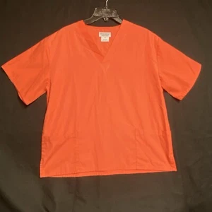 Blusa Médica Natural Uniforms Para Mujer Talla S Manga Corta Cuello en V Bolsillos Naranja - Imagen 1 de 9