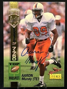 Aaron Mundy 1994 firma auténtica/7750 novatos automático #39 Virginia novato radiocontrol - Imagen 1 de 3