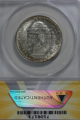 1951-S  .50   ANACS  MS 67 BOOKER T WASHINGTON    Classic Silver Commemorative   - Image 1 of 2