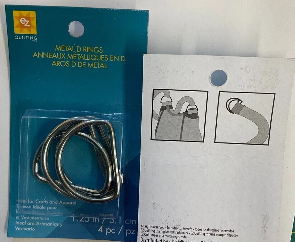 EZ ACOLCHADO #88139 DNKL-ANILLOS EN D DE METAL NÍQUEL-1,25 PULGADAS-(4 PIEZAS) Foto 1 de 1