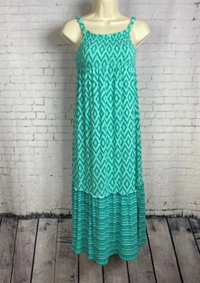 Cherokee Maxi Dress Large Women's Blue Sundress Elastic Chest Soft Stretch (A03) - Image 1 of 4