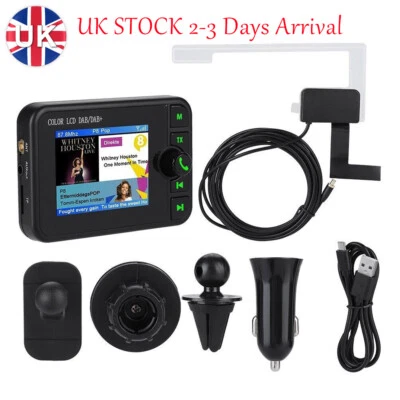 2.4" In-Car DAB/DAB+ Digital Radio Adapter LCD FM Transmitter Magnetic USB