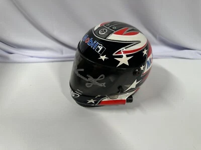 Sam Hornish Jr Signed 2009 Mobil 1 Mini Helmet NASCAR 1:3 Scale  - Image 1 of 4