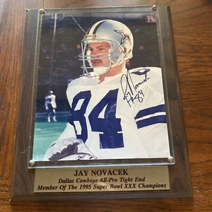 Foto firmada por Jay Novacek 8x10 enmarcada de los Dallas Cowboys certificado de autenticidad - Imagen 1 de 4