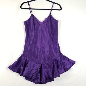 Vintage California Miss Liquid Satin Slip kleine Pueple Dessous glänzend 80er Jahre - Bild 1 von 13