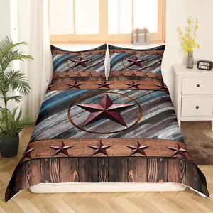 Rustic Texas Star Comforter Cover Western Texas Bedding Set for Boys Girls Child - Picture 1 of 6