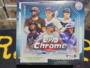 Caja de pasatiempos de béisbol Topps 2021 edición cromo zafiro sellada 1 automática por caja  - Imagen 1 de 2