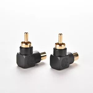 1pc x RCA Male to Female M/F Connector Adapter Audio AV Plug 90 Right-anglb$ - Picture 1 of 5