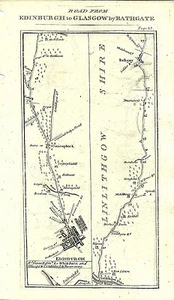 Antique map, Taylor & Skinner, Edinburgh to Glasgow - Picture 1 of 1