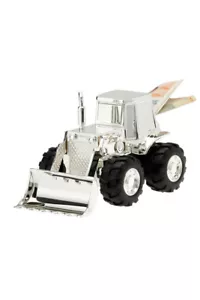 Kinder Spardose Traktor Sparbüchse Silber Metall Bagger Geldgeschenk Geld Sparen - Bild 1 von 4