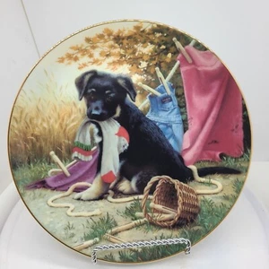Puppy Playtime, Hanging Out Decorative Plate, Jim Lamb Artist, 3609, 8.5" - Picture 1 of 3