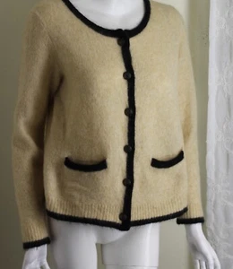 Alexa Chung Madwell Sz L Vtg Style Funky Long Hair 38% Mohair Cardigan Sweater - Picture 1 of 5