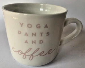 Opal House Stoneware "Yoga Pants And Coffee" TEA / COFFEE CUP / Mug with Handle - Picture 1 of 9