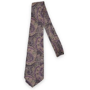 Vintage Gianni Versace Paisley Krawatte Lavendel Gold 100 % Seide Made Italy 55 Zoll - Bild 1 von 9