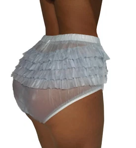 Super Soft PVC Ruffle 4302R adult diaper Pants with wide elastic band Panties - Picture 1 of 3