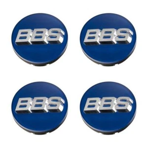 4 x BBS 3D Nabendeckel Ø56mm blau, Logo silber/chrome - 58071014.4 - Bild 1 von 4