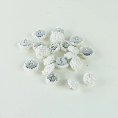 Luxury Ivory Boucle Upholstery Furnishing Loop Back Buttons in 17mm 21mm - Image 1 of 4