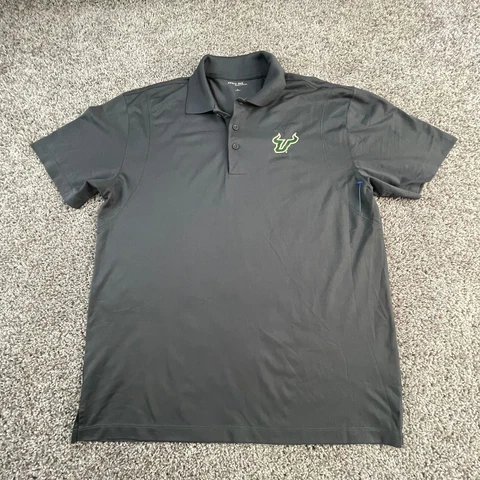 South Florida Bulls Polo Shirt Adult Large Black Football Mens Cover